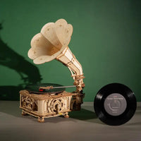 Gramophone Maquette en Bois | PUZZLE 3D WORLD